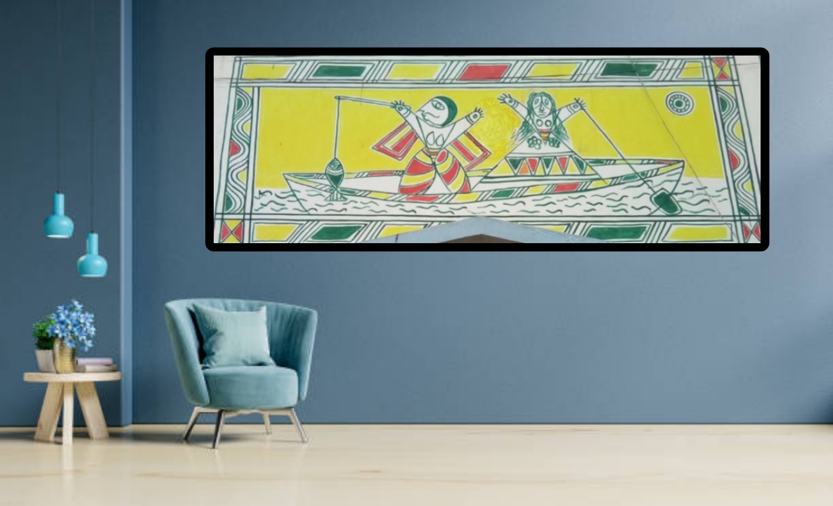 Traditional Manjusha Art Depicting Fisherfolk in Celebration .