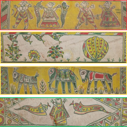 Traditional Chhatra Style Manjusha Painting Border