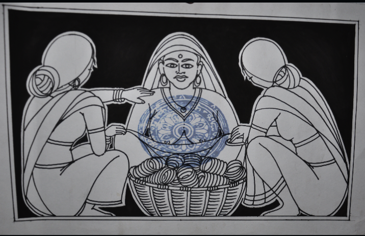 “Traditional Yarn Preparation by Village Women”