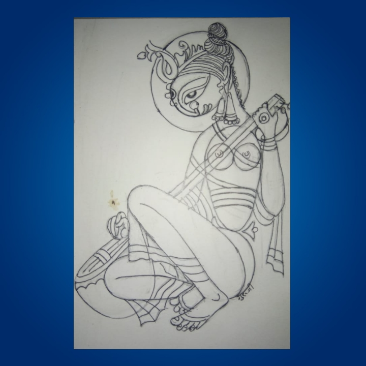 Graceful Muse with Veena