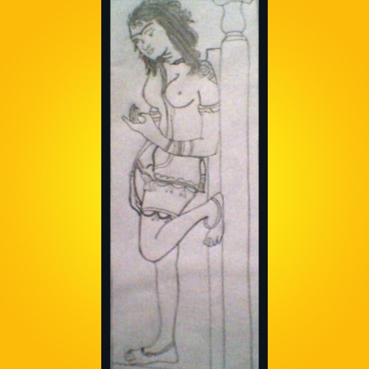 Graceful Pose of a Classical Indian Woman – Inspired by Temple Art .