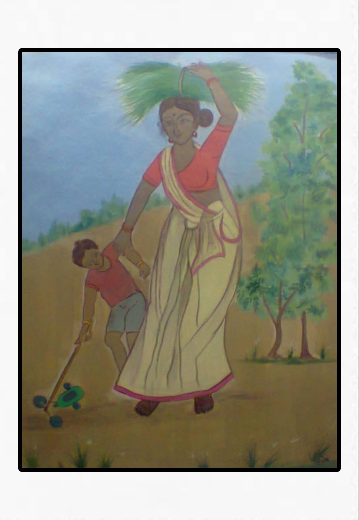 Mother and Child in Rural Harmony